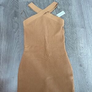 Aritzia Babaton Sculpt Knit Saville Criss Cross Dress M NWT